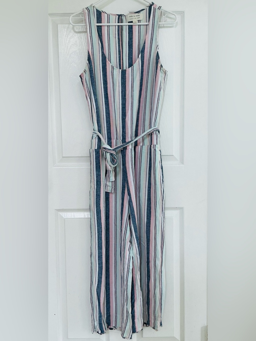 cloth & stone Pink, Blue & White Striped Sleeveless One-Piece